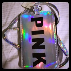 PINK Victoria secret ID credit card coin lanyard